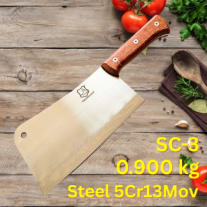 Голям кухненски сатър SC-3 масивен и тежък, за рязане на месо и кости, фултанг стомана 5Cr13Mov